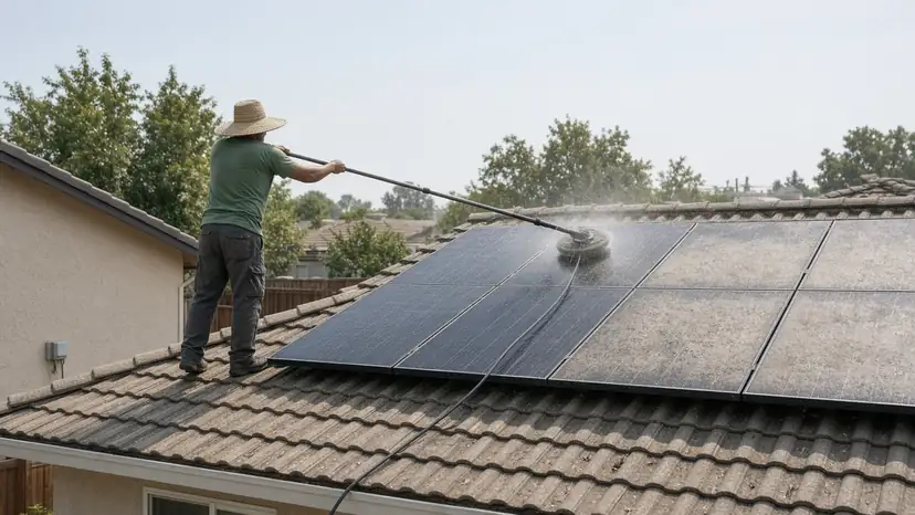 Solar panel cleaning (illustration)